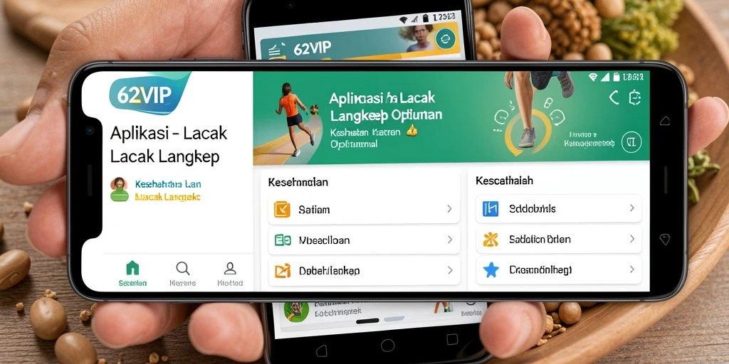 Screenshot utama 62VIP menampilkan antarmuka pelacakan langkah.