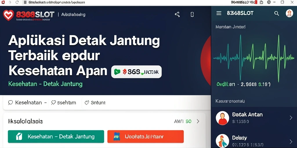 Tampilan antarmuka aplikasi Detak Jantung 8368SLOT yang informatif dan user-friendly.