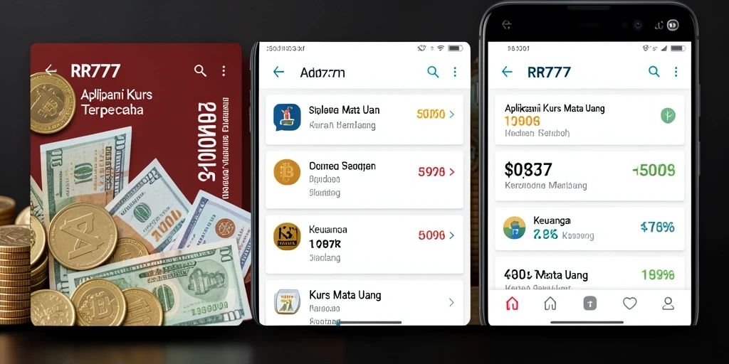 Antarmuka RR777 yang menampilkan nilai tukar mata uang secara real-time.