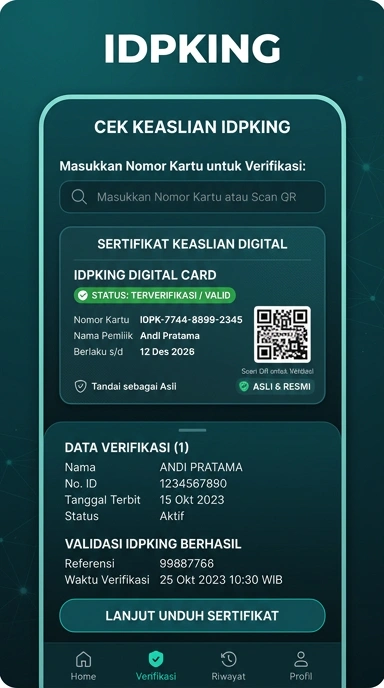 Tampilan kanal resmi idpking